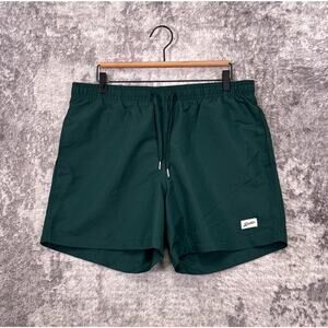 Bather Swim Trunks Large Mens Green Lined Shorts